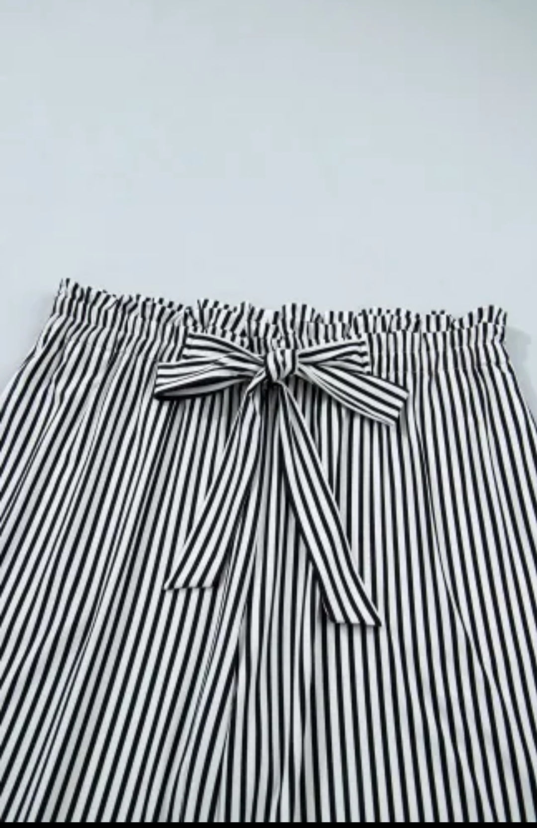 Black Stripe Plus Size Loose Straight Casual Pants